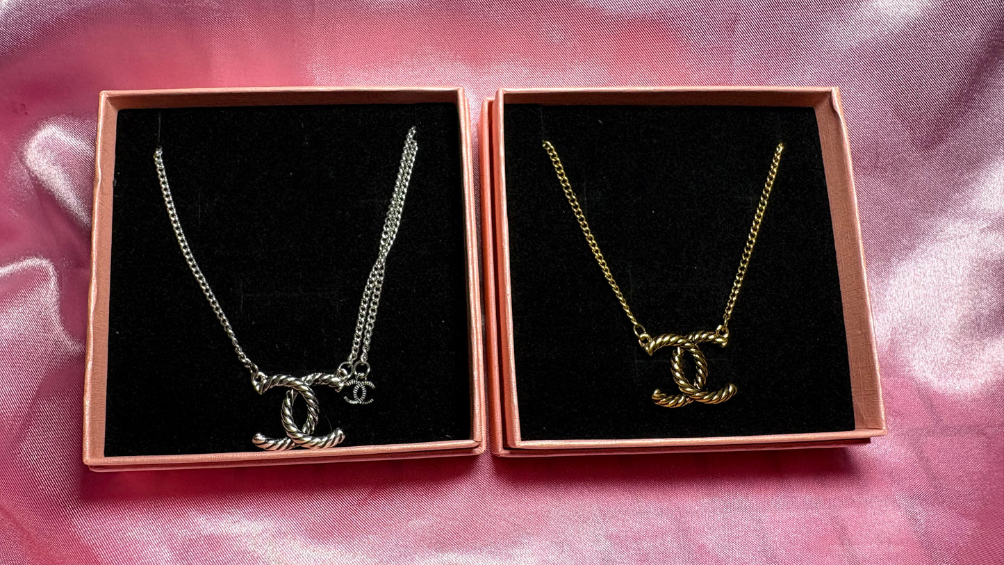 Twisted Double C Necklace
