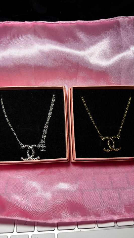 Twisted Double C Necklace